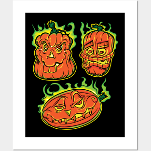 Halloween Jack-O-Lantern Pumpkins Posters and Art